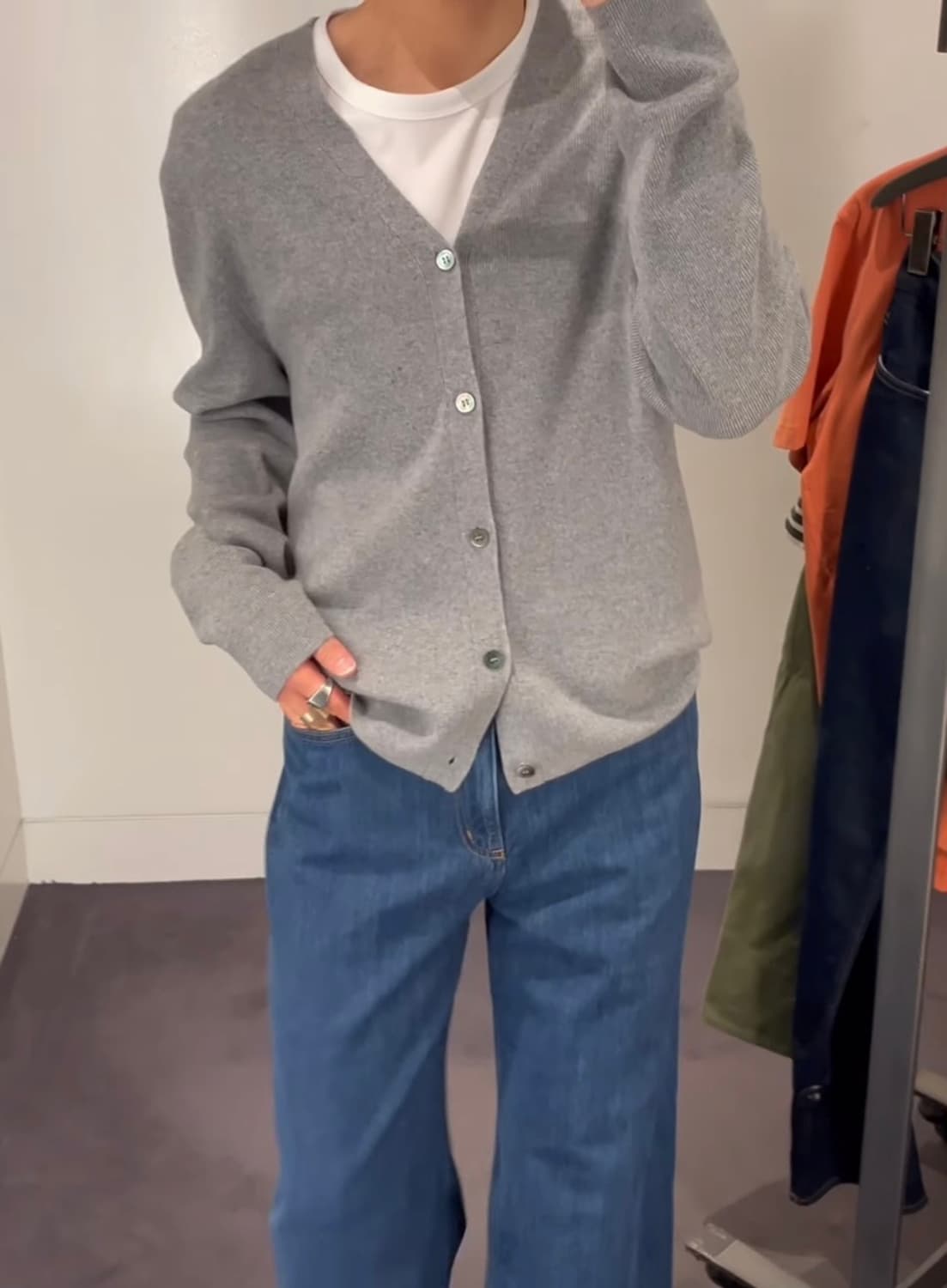 [L]코스 캐시미어 가디건 그레이 상품이미지1