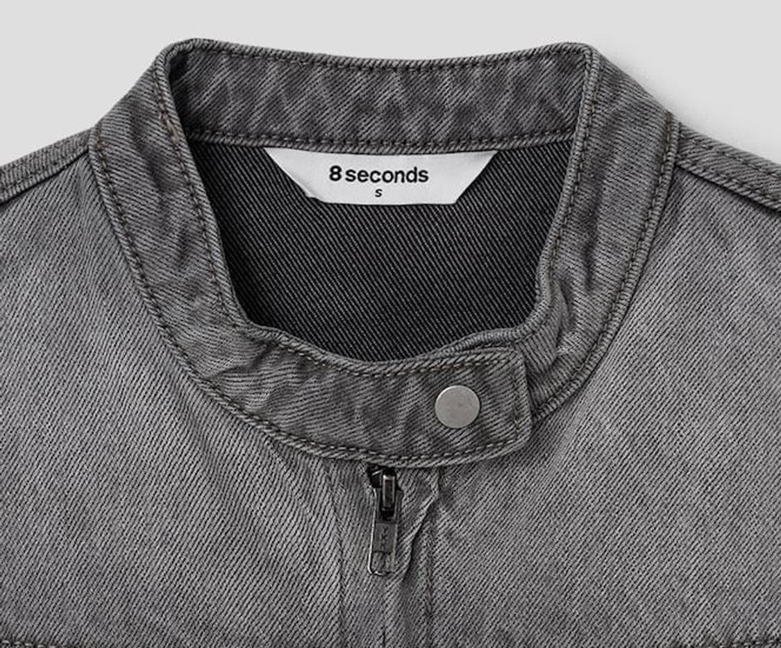 [새상품] 에잇세컨즈 그레이 데님 라이더 자켓 (s) 상품이미지3