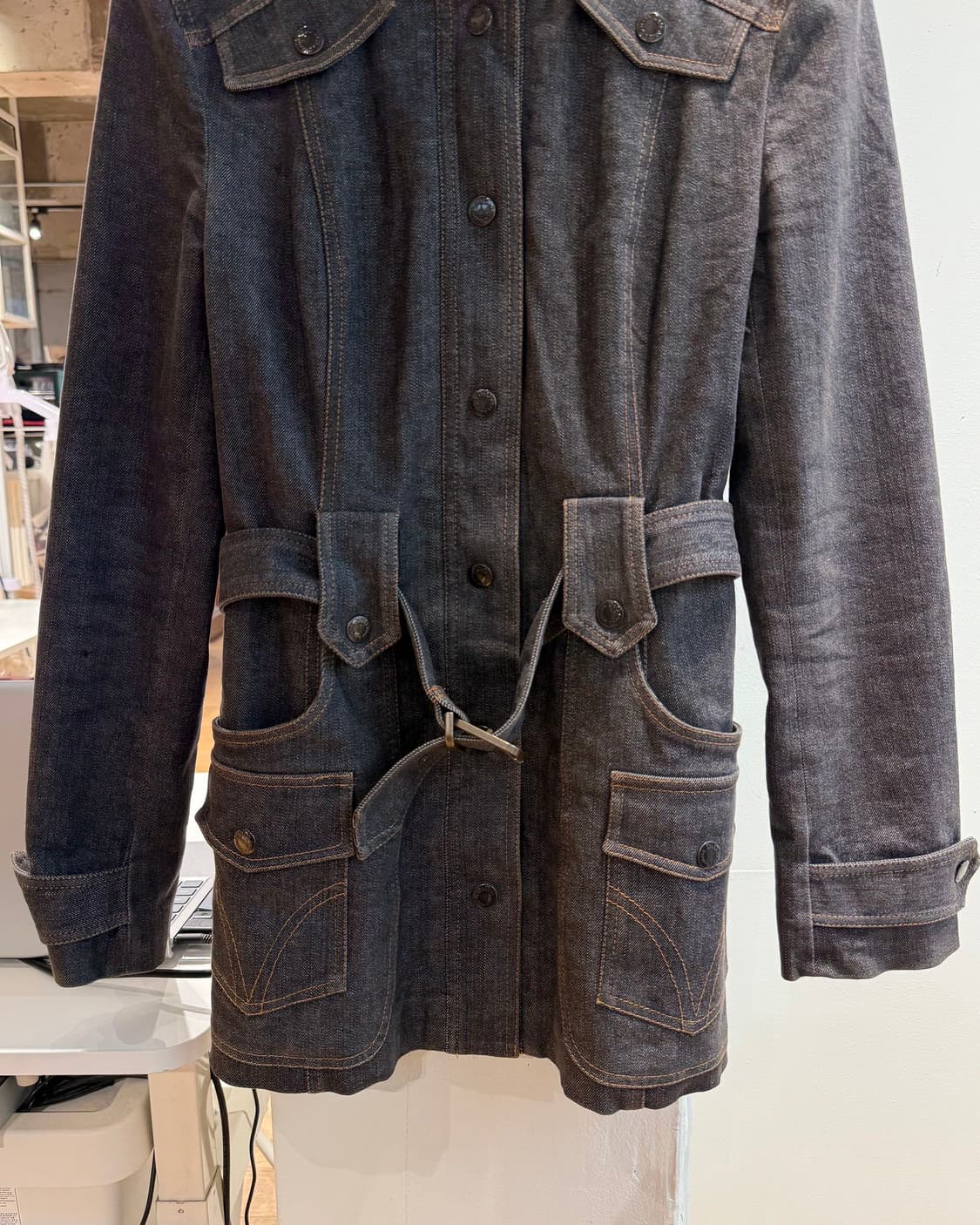 돌체앤가바나 그레이 데님 벨티드 자켓  상품이미지6