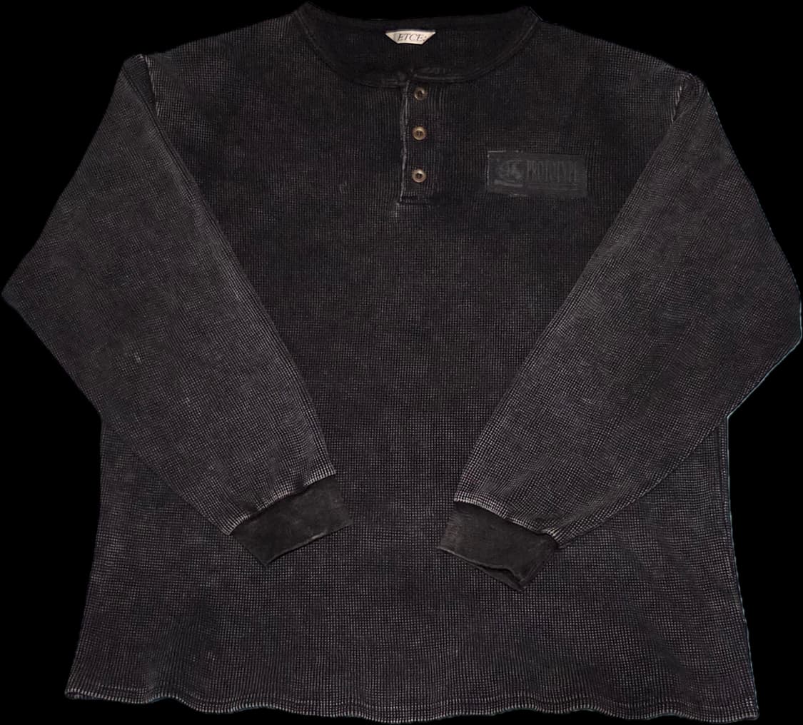 (L) ETCE HENLEY NECK WAFFLE KNIT 차콜 상품이미지4