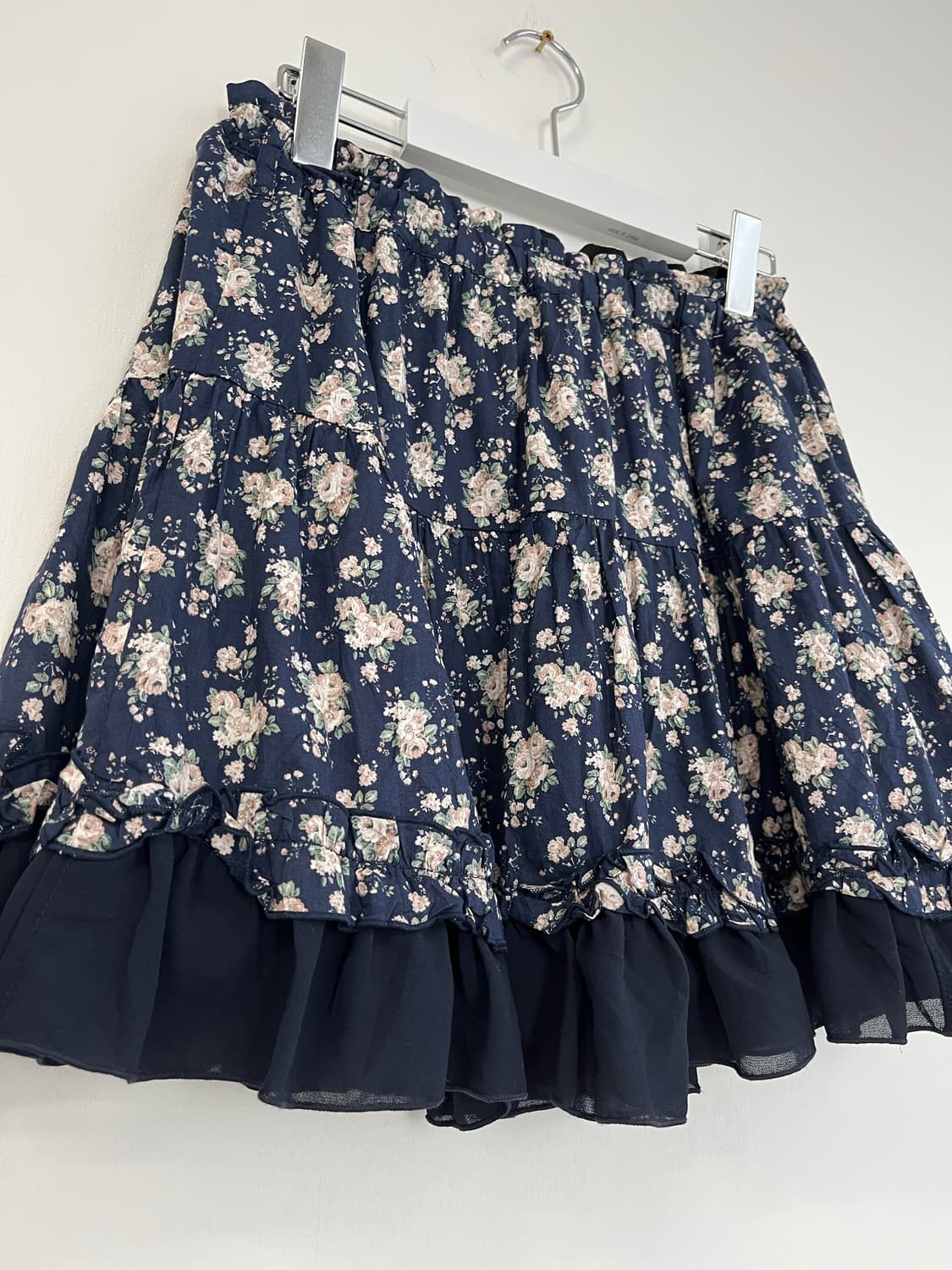 네이비 플라워 프릴 스커트 상품이미지2