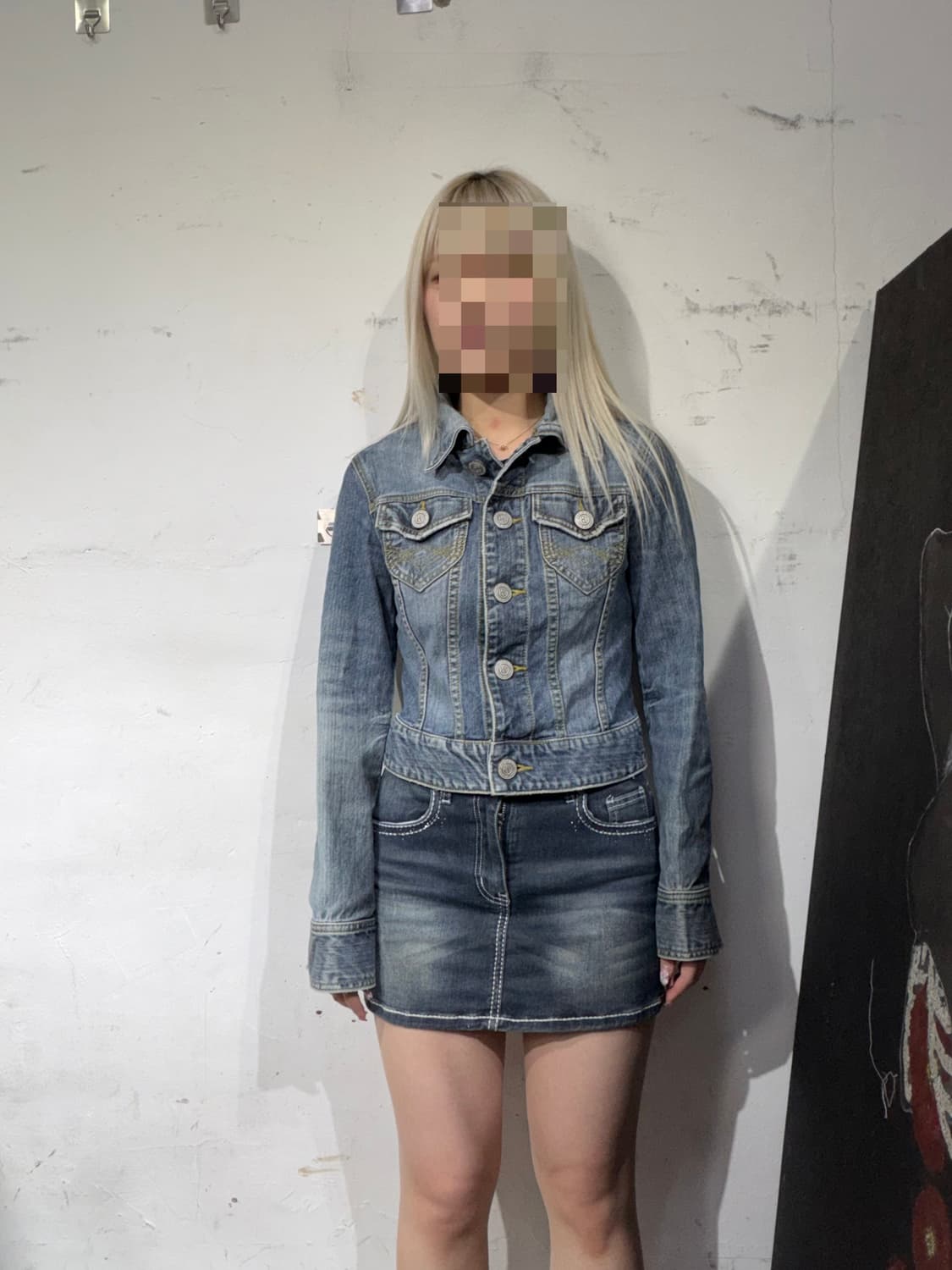 OZOC Seeking For Beauty 빈티지 워싱 크롭 데님 자켓 상품이미지3