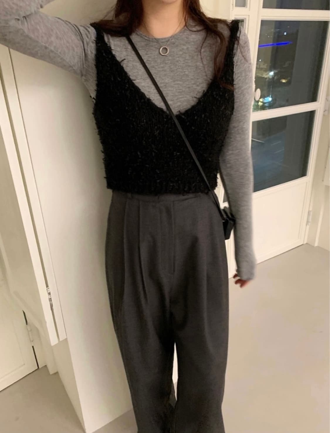 뷔스티에 블랙 아이보리 상품이미지3