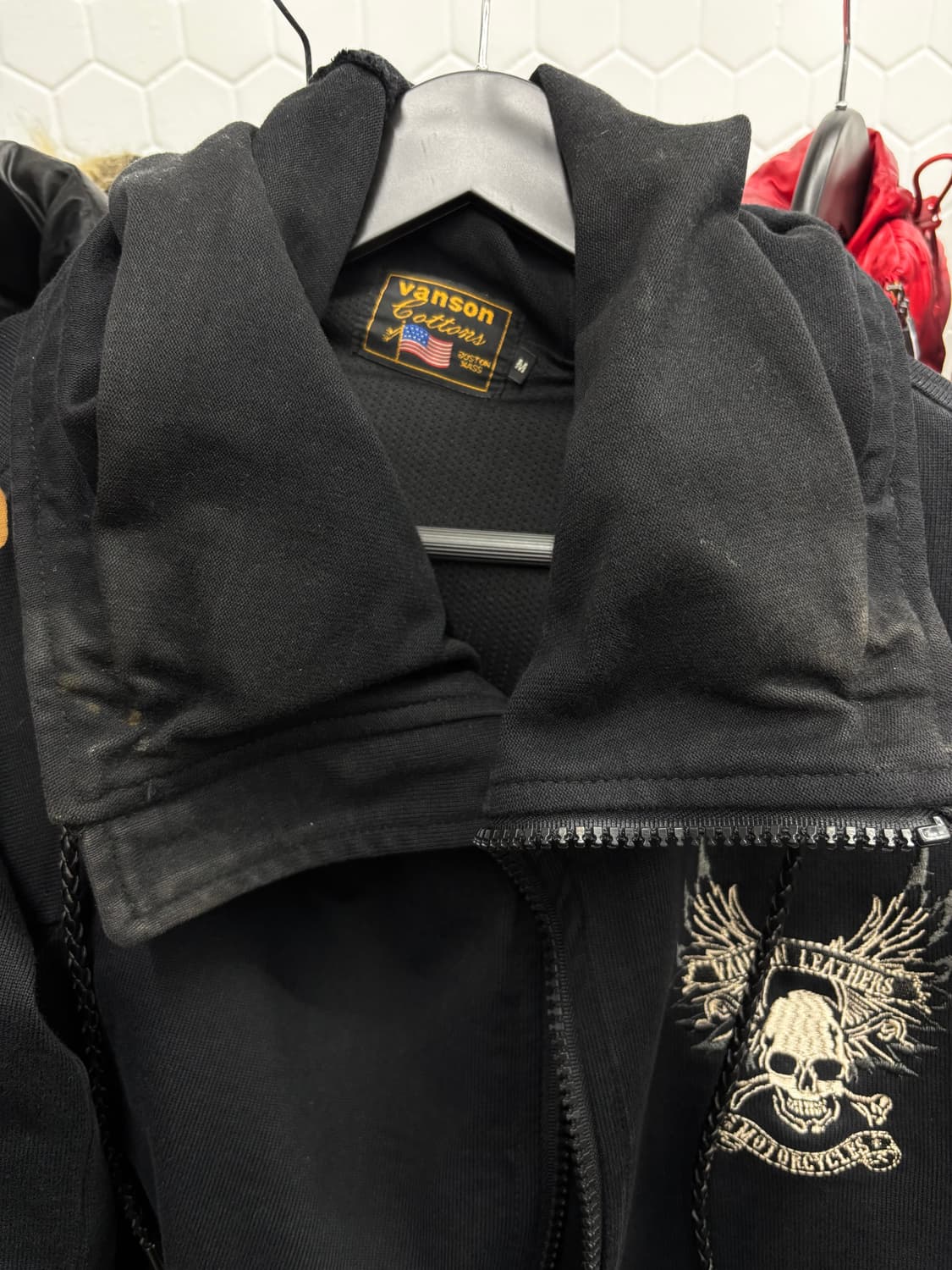 밴슨 레더 하이넥 후드집업 상품이미지6