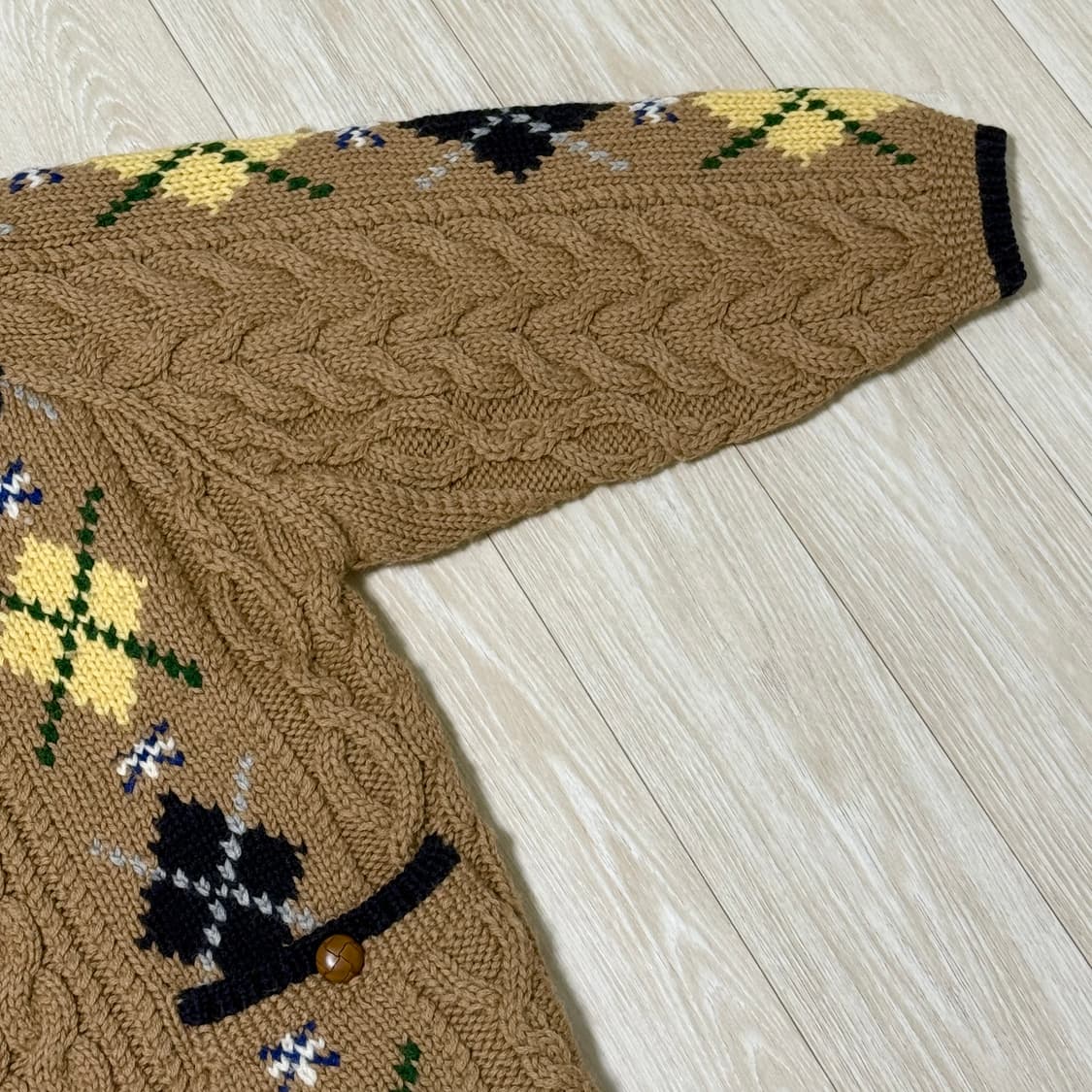 영국 브랜드 papas 헤비울 아가일 코위찬 상품이미지3