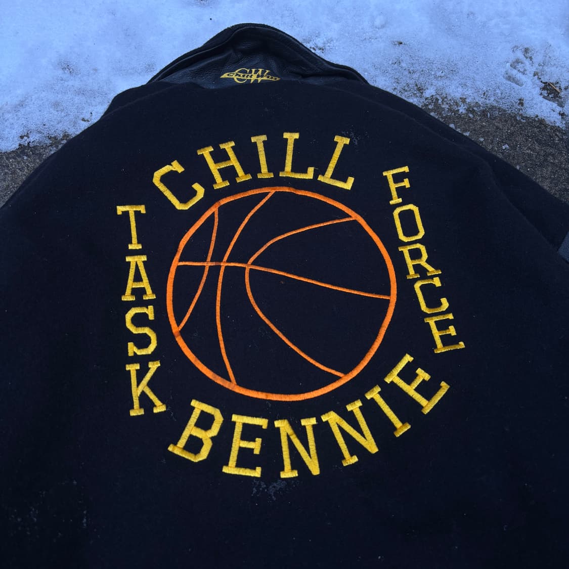 빈티지 올드스쿨 리얼레더 자수 바시티 jk 상품이미지2