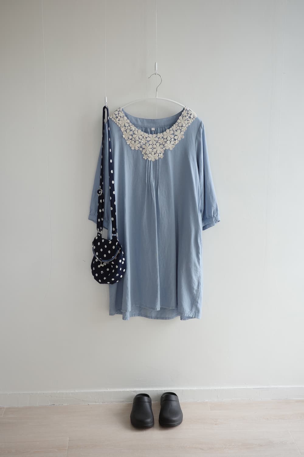  Antique crochet misty blue blouse 상품이미지6