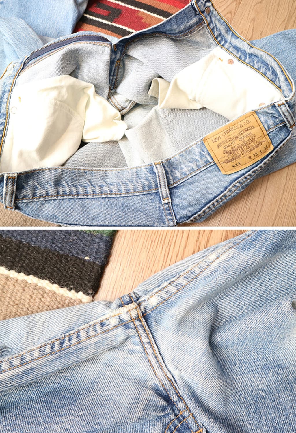 일본판 90S LEVIS 리바이스 613-04 오렌지텝 빈티지 데님  
 상품이미지8