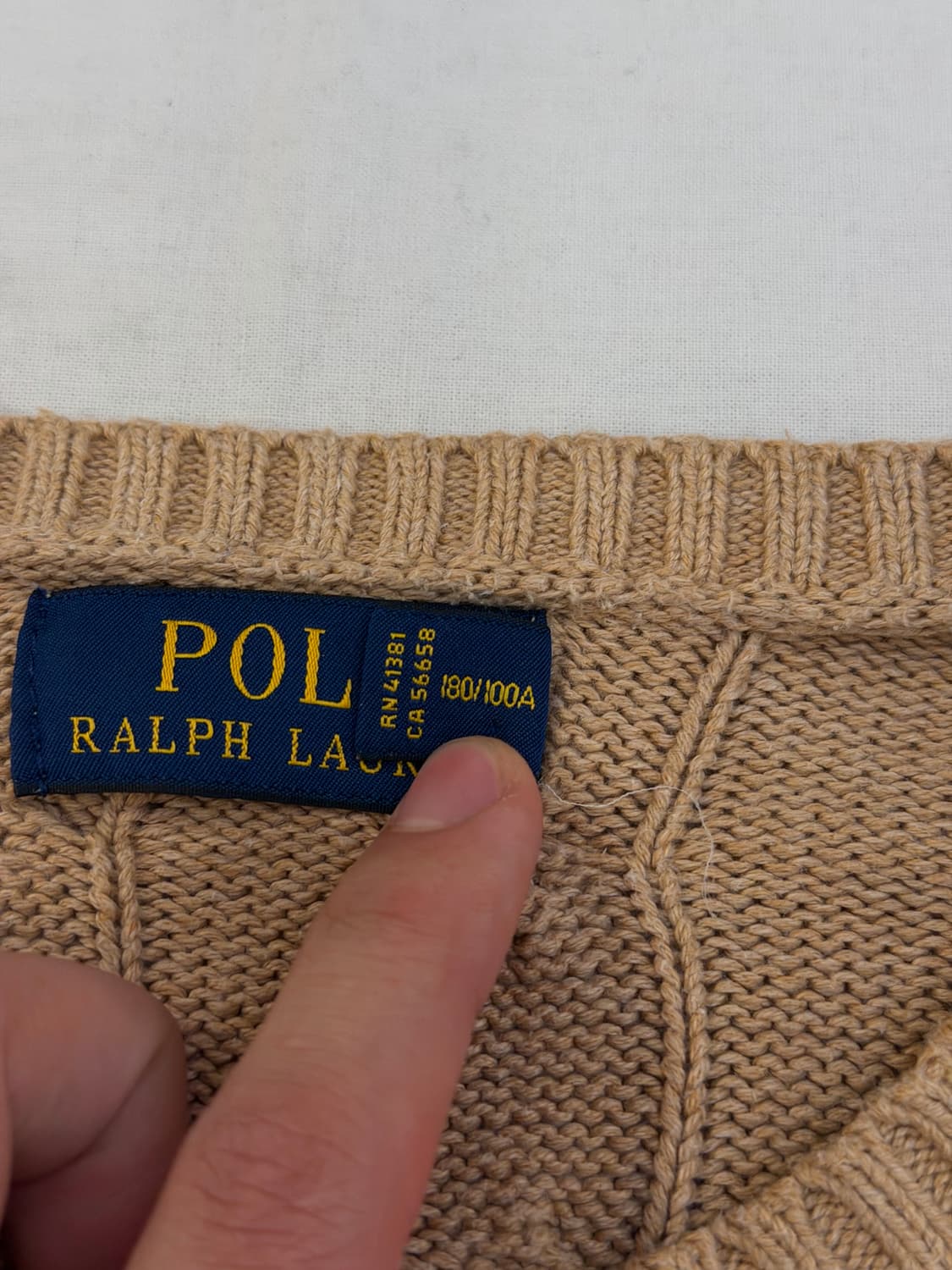 폴로 랄프로렌 꽈배기 케이블 니트 카멜 베이지 상품이미지4