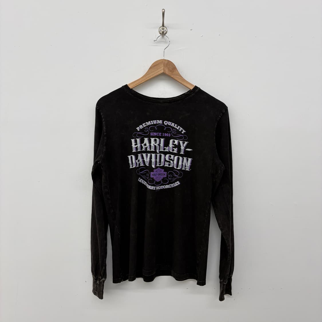 할리 데이비슨 블랙 긴팔 티셔츠 여성 L 상품이미지1