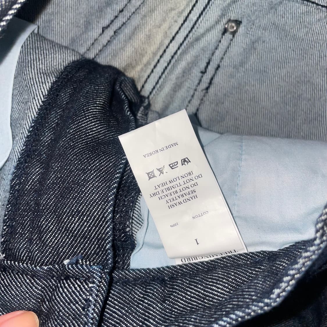 트리밍버드 롤업 데님 미니 스커트 상품이미지3