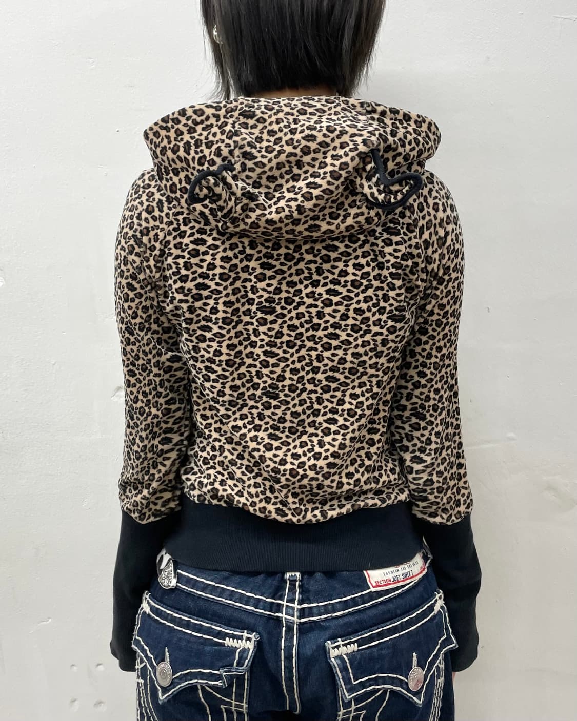 Cat High Neck Leopard Hooded Zip-Up  상품이미지3