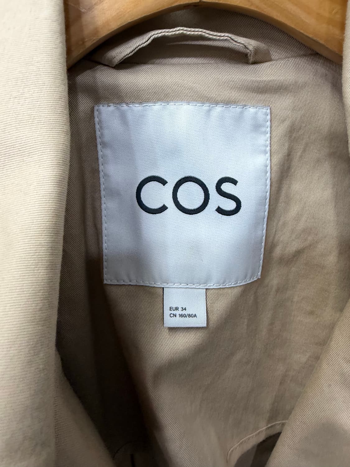 정품) COS 코스 신형 베이지 루즈핏 트렌치 코트 34 상품이미지7
