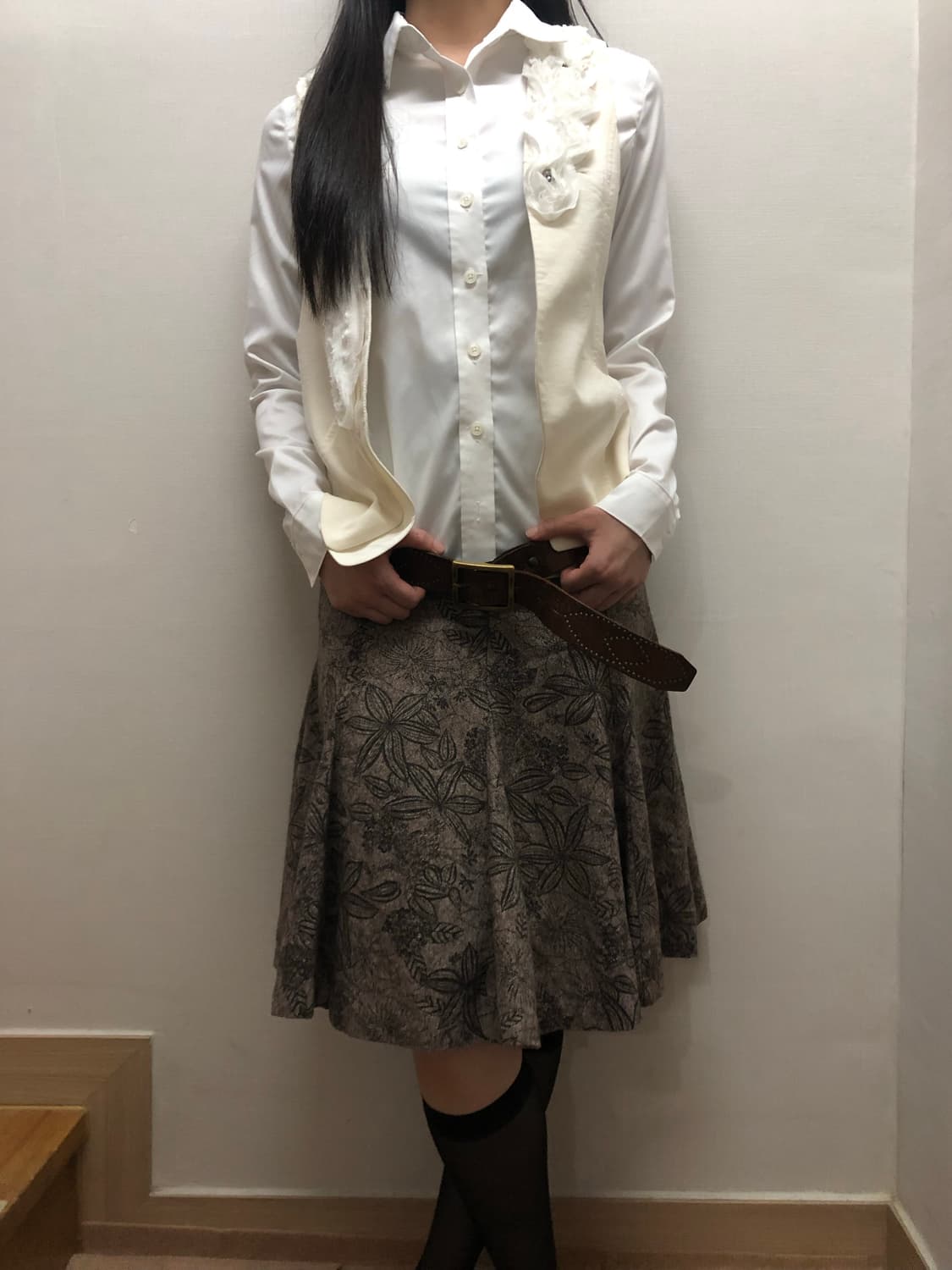 빈티지 브라운 오리엔탈 미디 스커트 상품이미지6