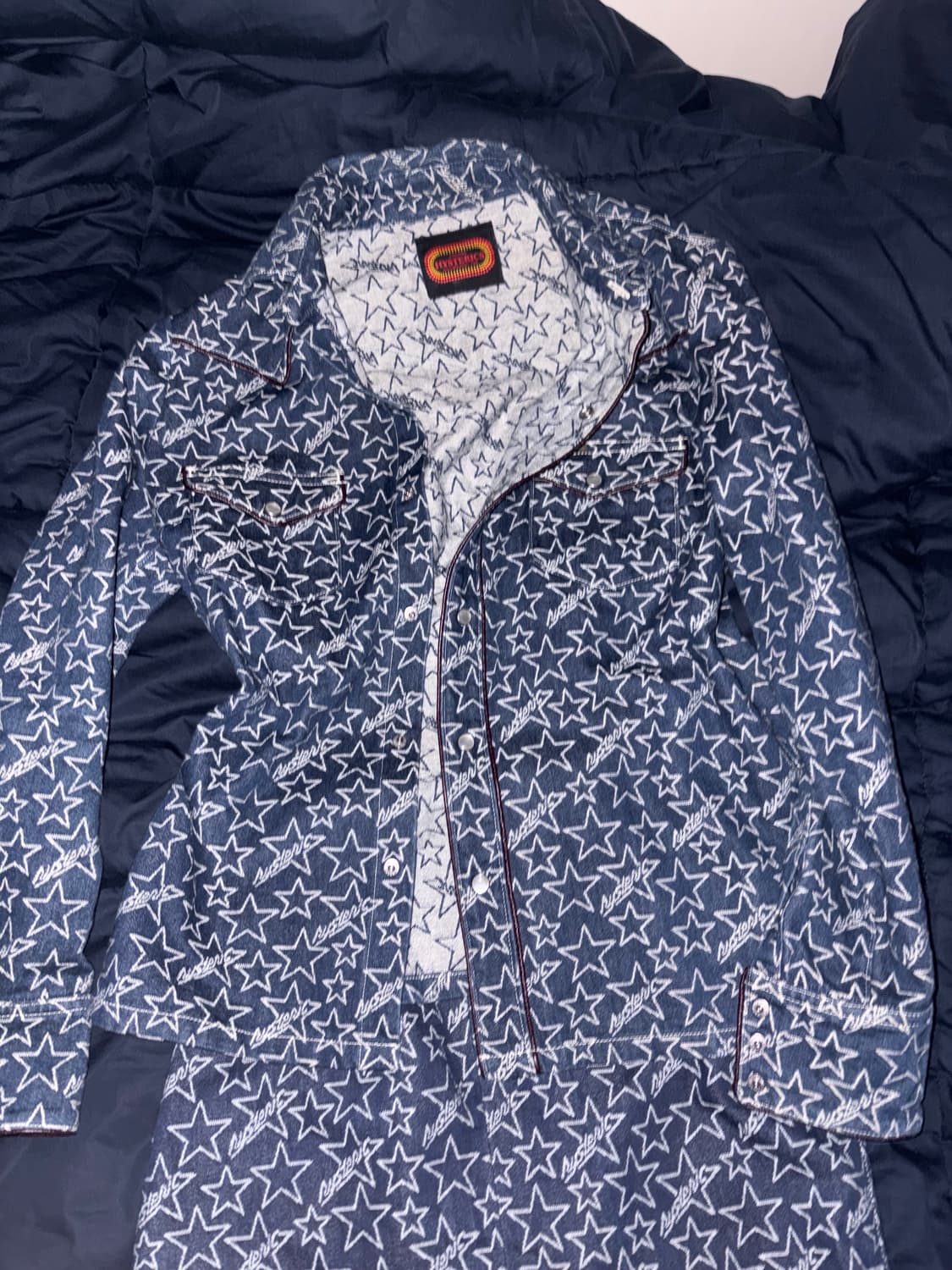 히스테릭글래머 90s 아카이브 스타패턴 셔츠 스커트 셋업 상품이미지4