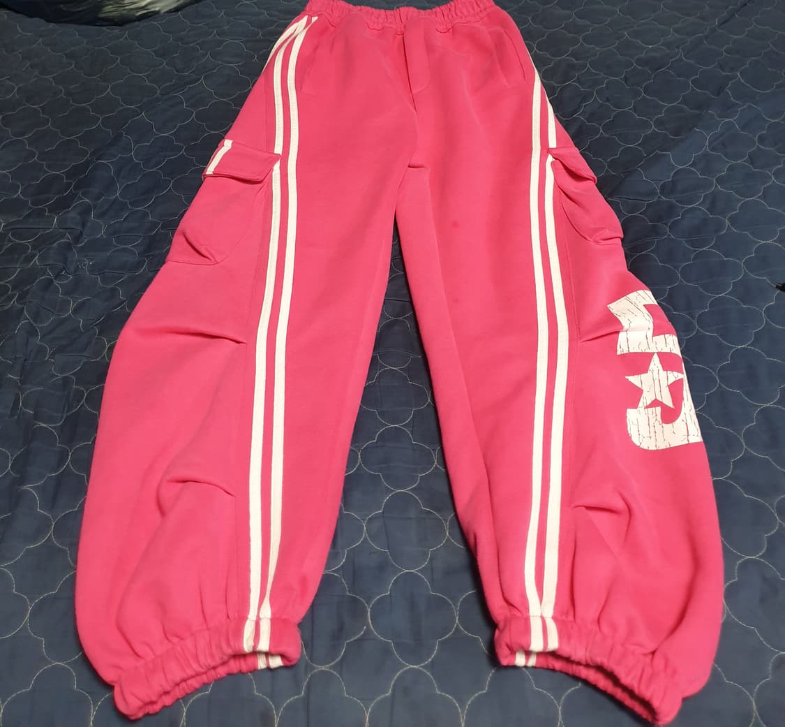 (25s) 더블제이디 커브드 사이드 파라슈트 카고 조거팬츠 핑크 (M) 상품이미지1