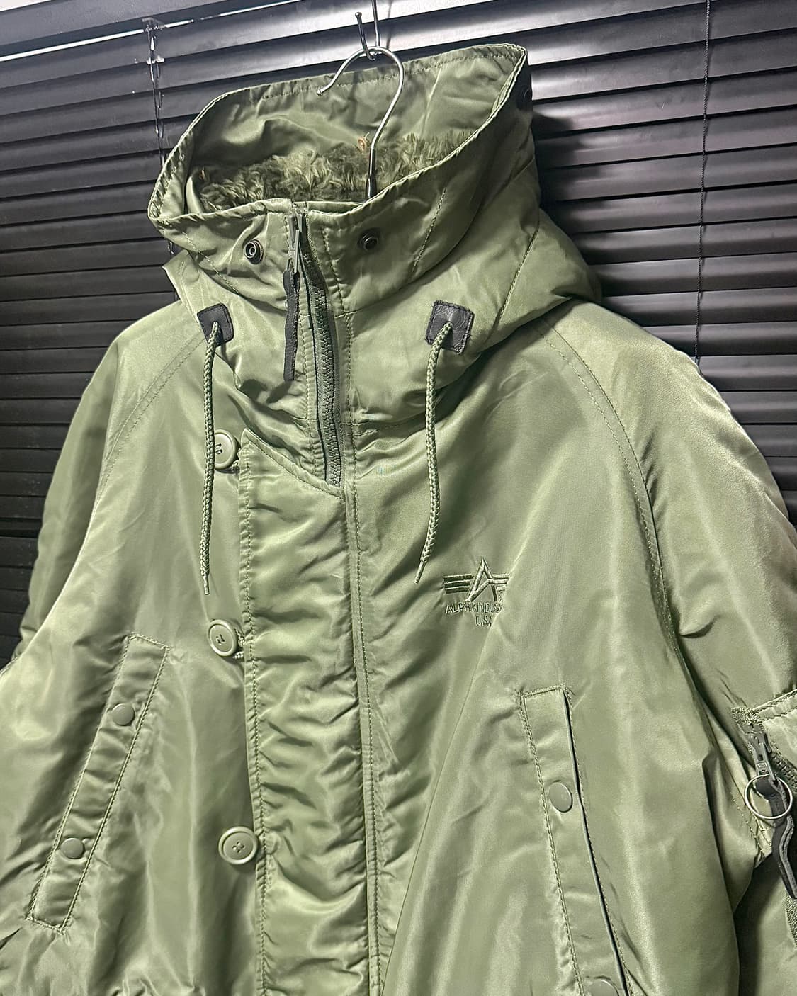 알파인더스트리 N-3B 하이넥 야상 누빔 밀리터리 워크 피쉬테일 털 M 상품이미지2