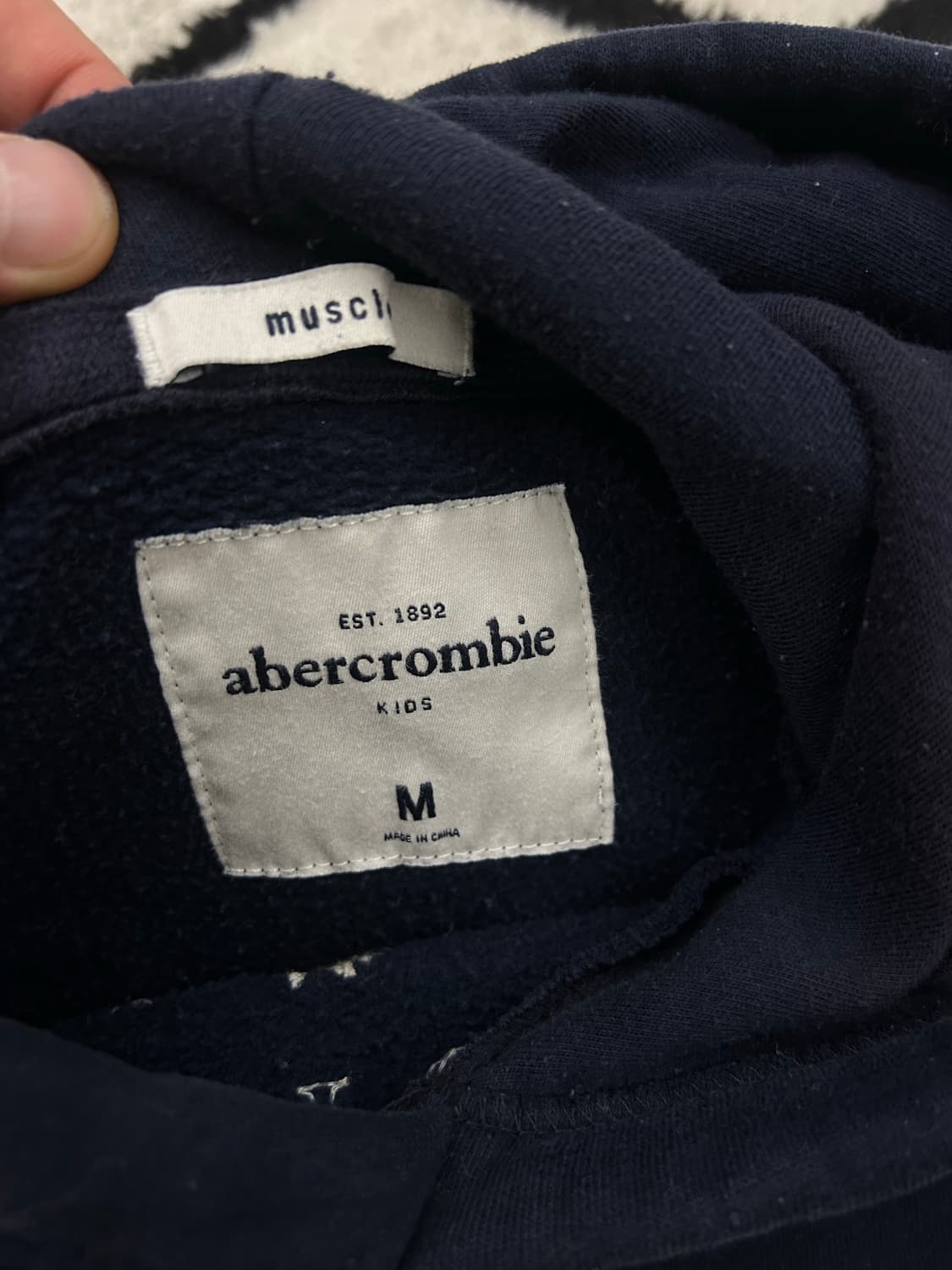 [실측XS]아베크롬비 스펠아웃 후드/네이비/기모 상품이미지5