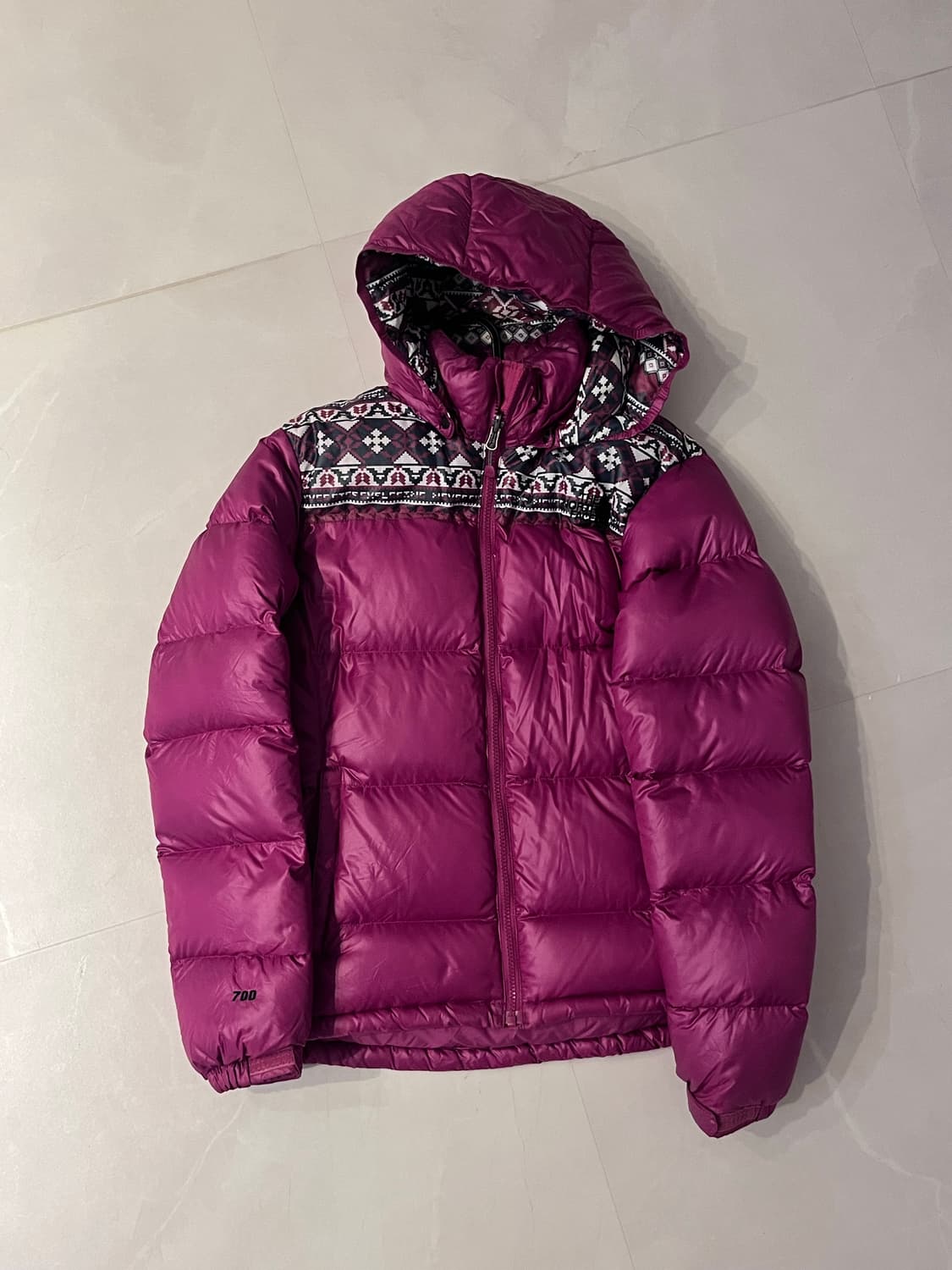 노스페이스 노르딕패턴 눕시 패딩 퍼플 상품이미지1