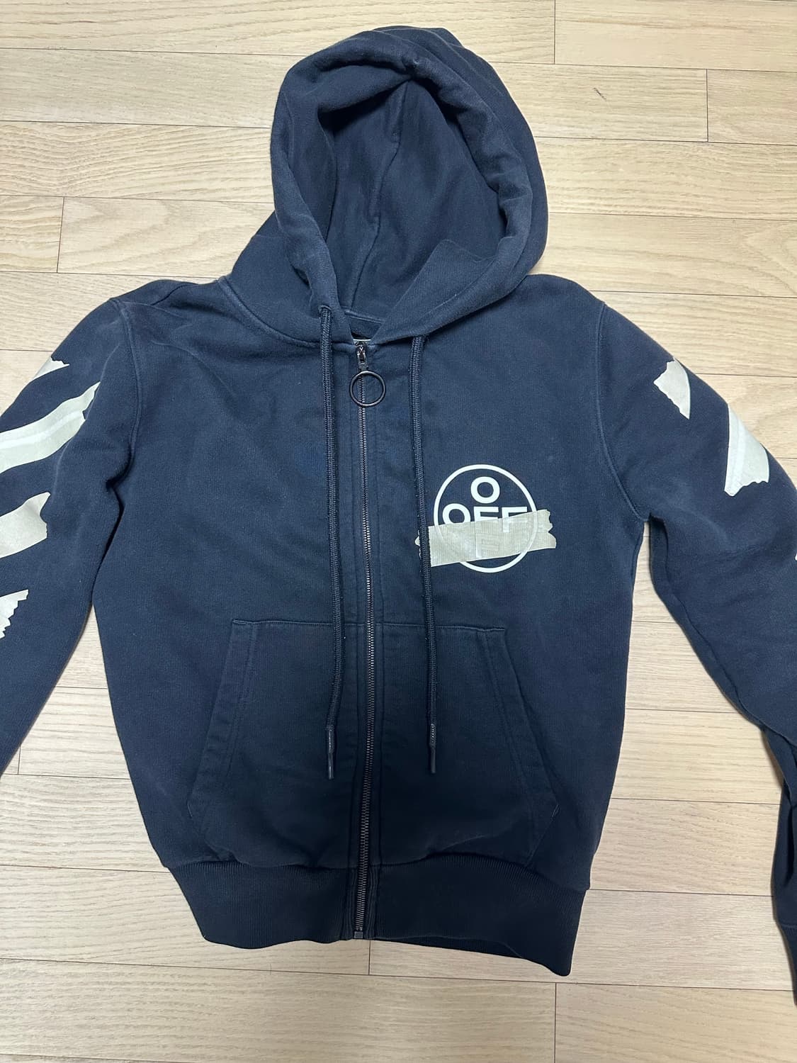 오프화이트 테이프 후드집업 마지막 가격 상품이미지2