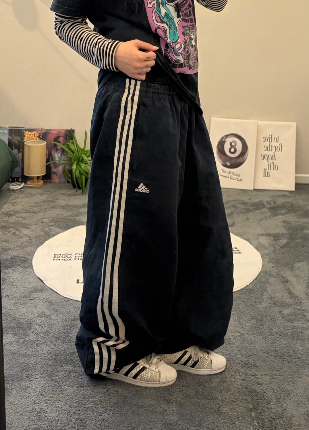 90s ADIDAS 네이비 나일론 트랙팬츠 상품이미지1