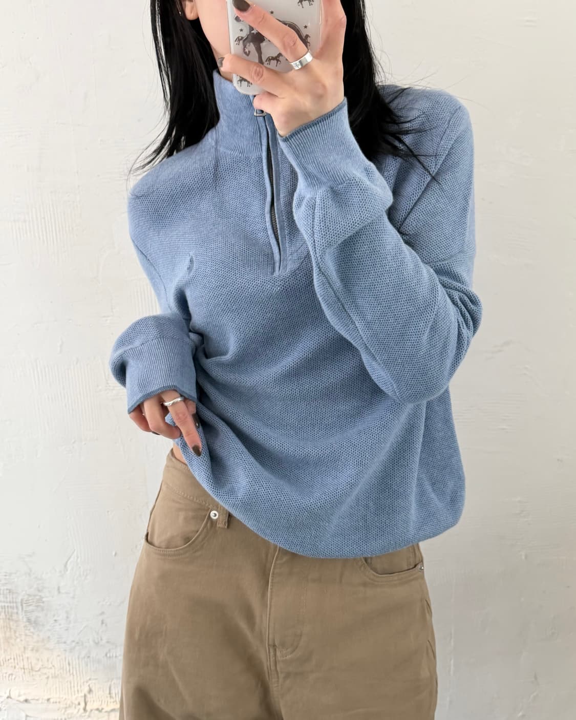 Polo 폴로 랄프로렌 신형 피마코튼 스카이블루 하프집업 니트 상품이미지2