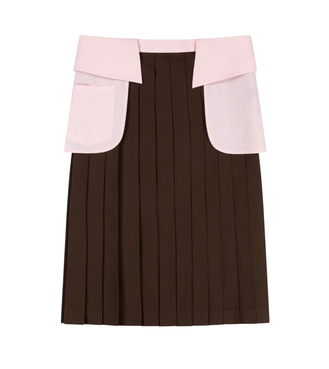 브라운 플리츠 스커트 상품이미지2