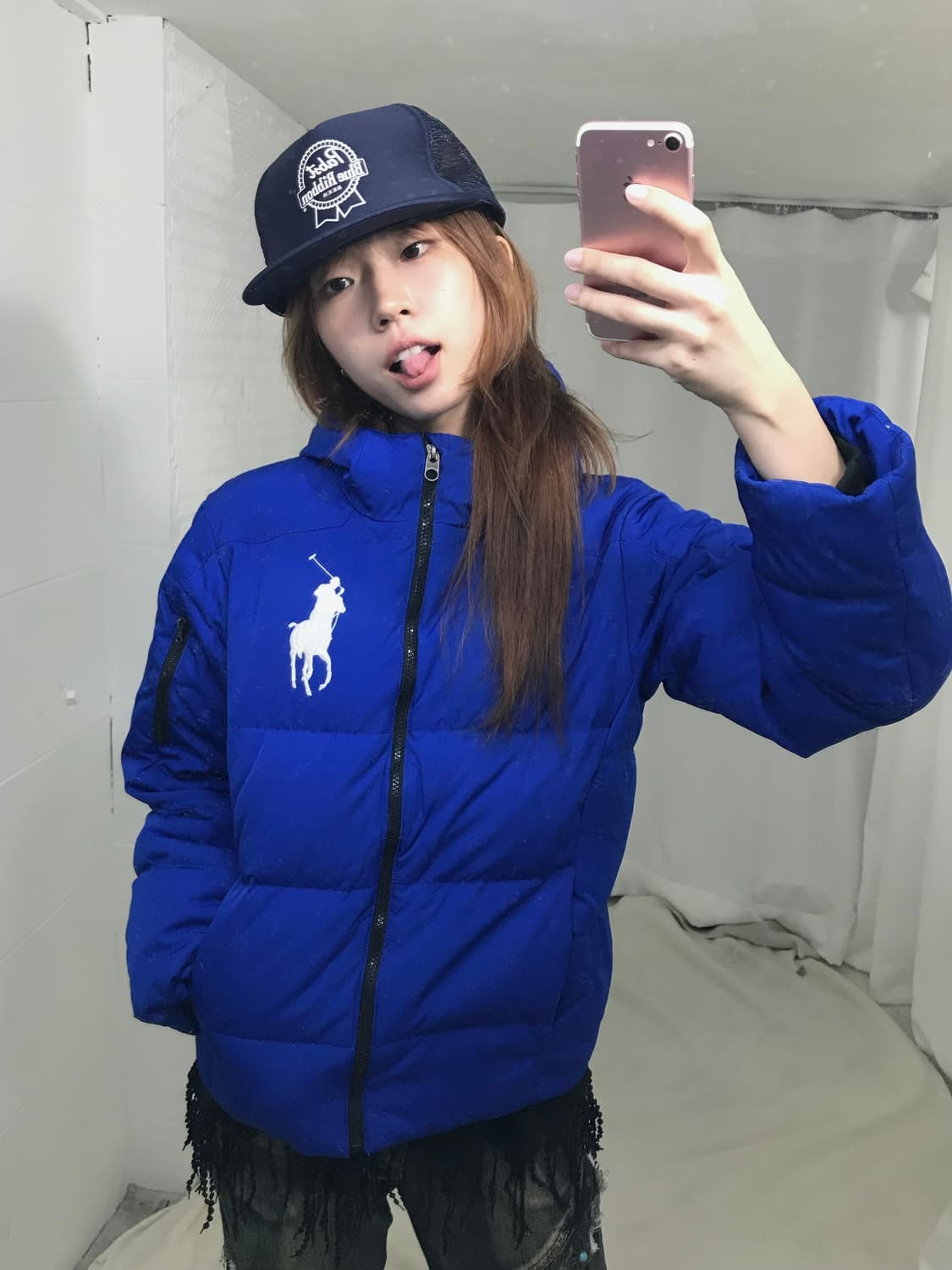 폴로 빅포니 블루 숏패딩 푸퍼 상품이미지1