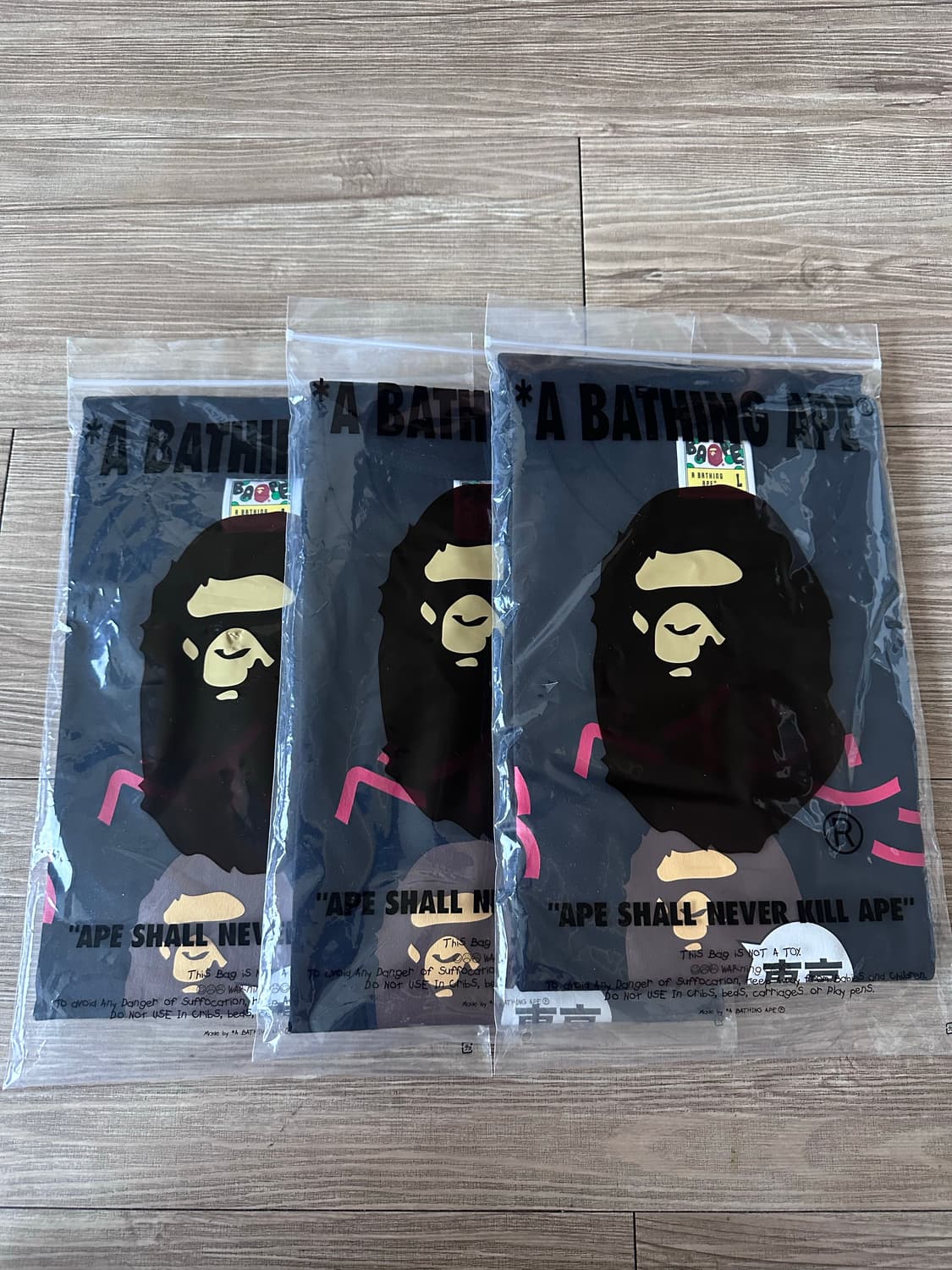 [미개봉] 베이프 도쿄 가타카나 컬리지 시티 티셔츠 블랙 2XL 상품이미지2