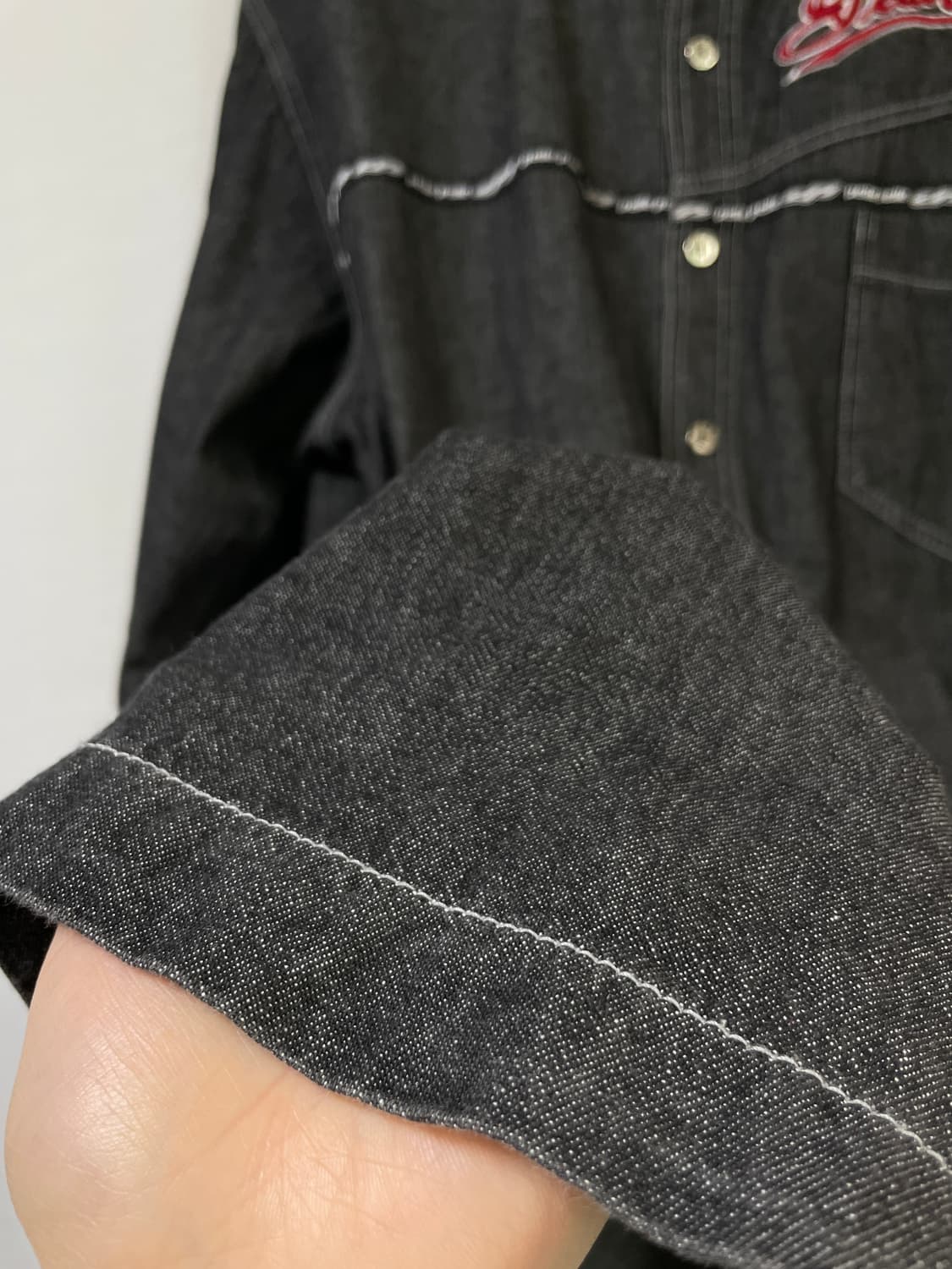 PELLE PELLE 펠레펠레 얇은 흑청 데님셔츠 L 상품이미지8