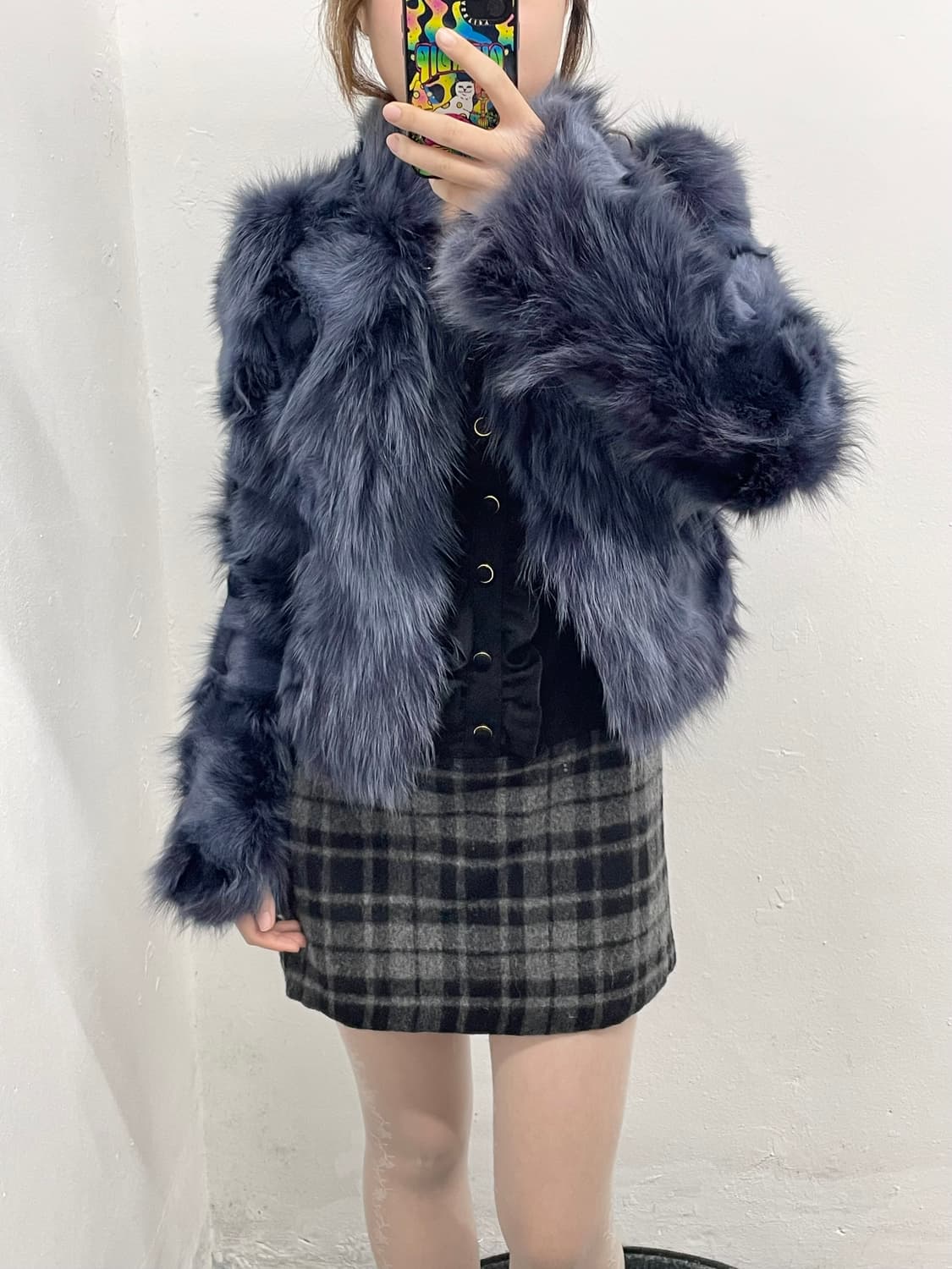 딥블루 폭스 퍼자켓 상품이미지5