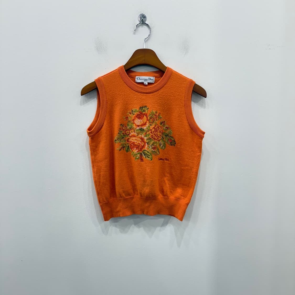 90s  빈티지 Christian Dior 100% 울 우먼즈 니트 베스 상품이미지1