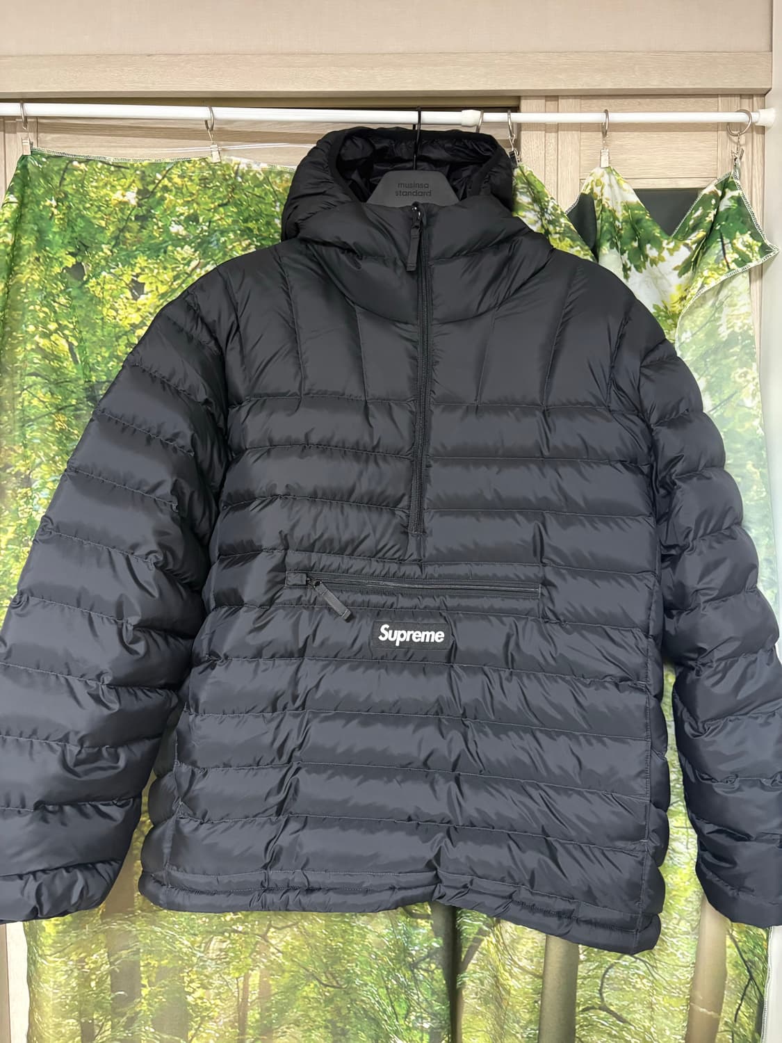 슈프림 마이크로 다운 하프 집 후드 풀오버 블랙 25FW L 상품이미지2