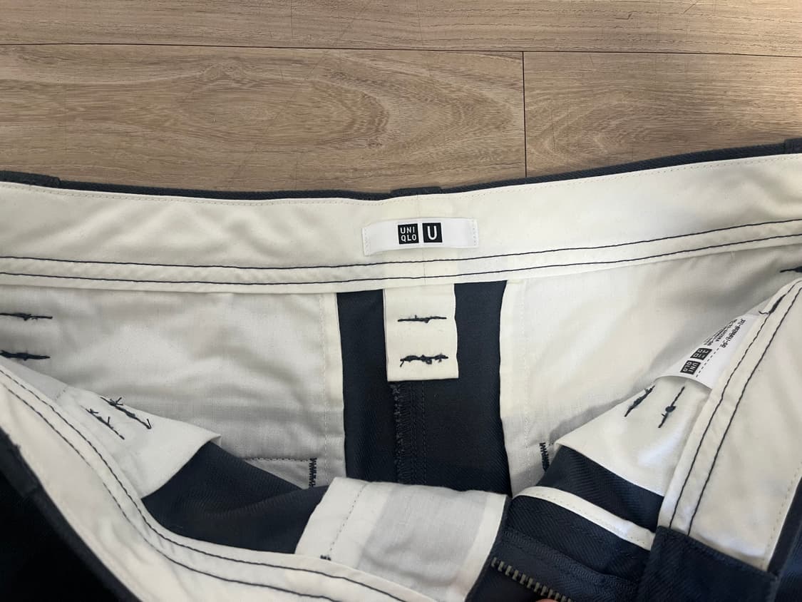 [새상품] 사이즈 73 유니클로 와이드핏 치노 팬츠 68 블루 상품이미지3