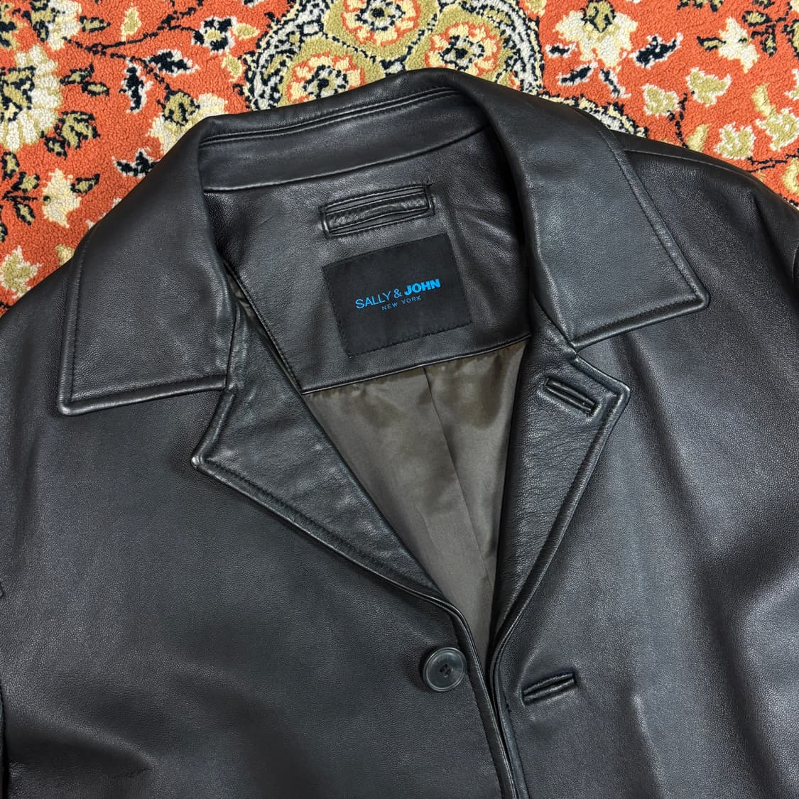 [착용샷] 샐리 존 뉴욕 리얼 레더 카코트 L 상품이미지4