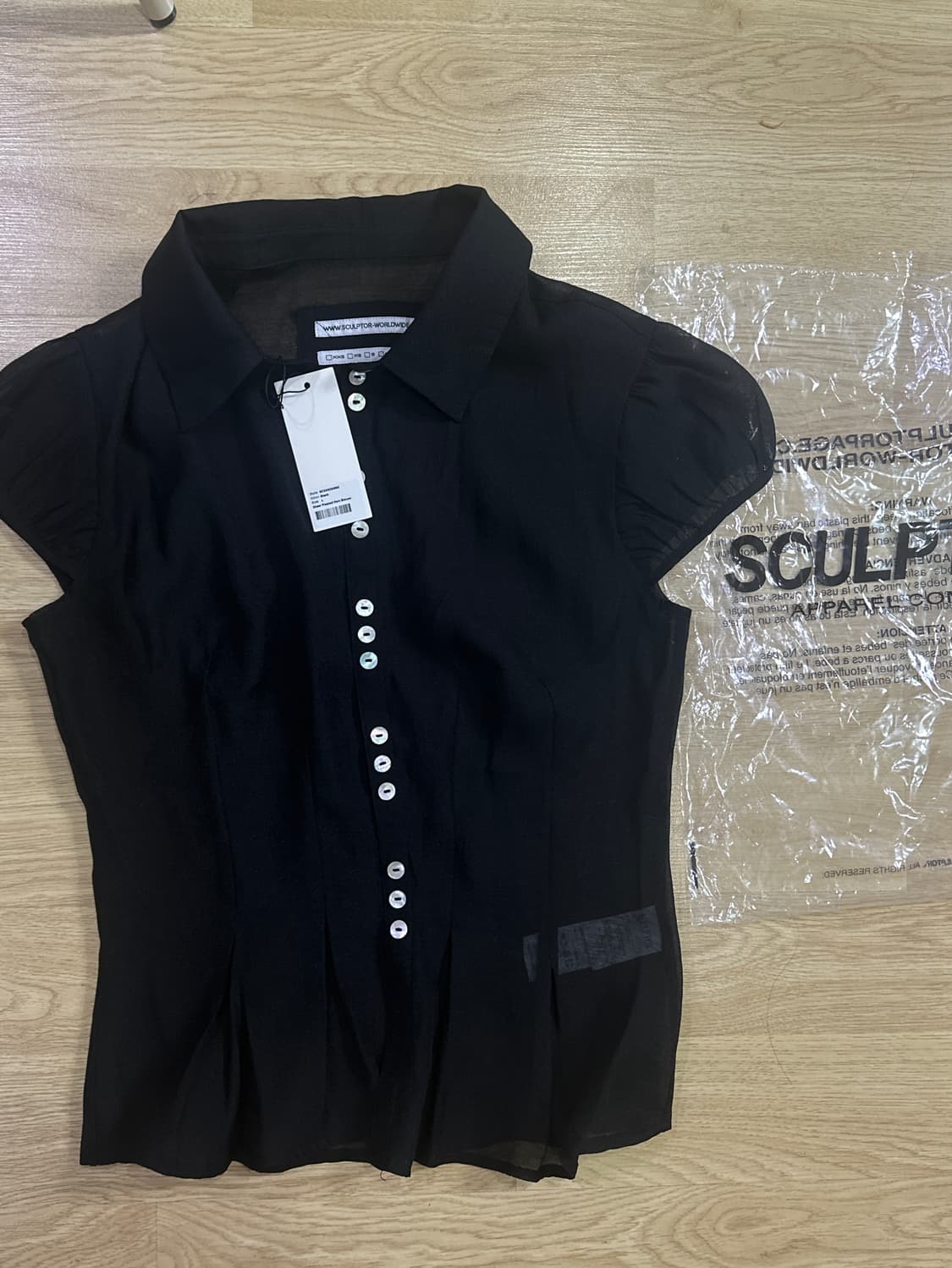 보헤미안서울 블라우스 Sheer Pleated Hem Blouse보헴서 상품이미지3