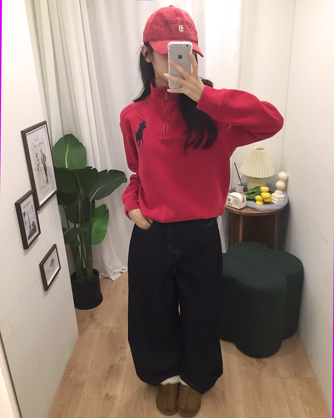 여성 폴로 빅포니 스웻 반집업 100 상품이미지2