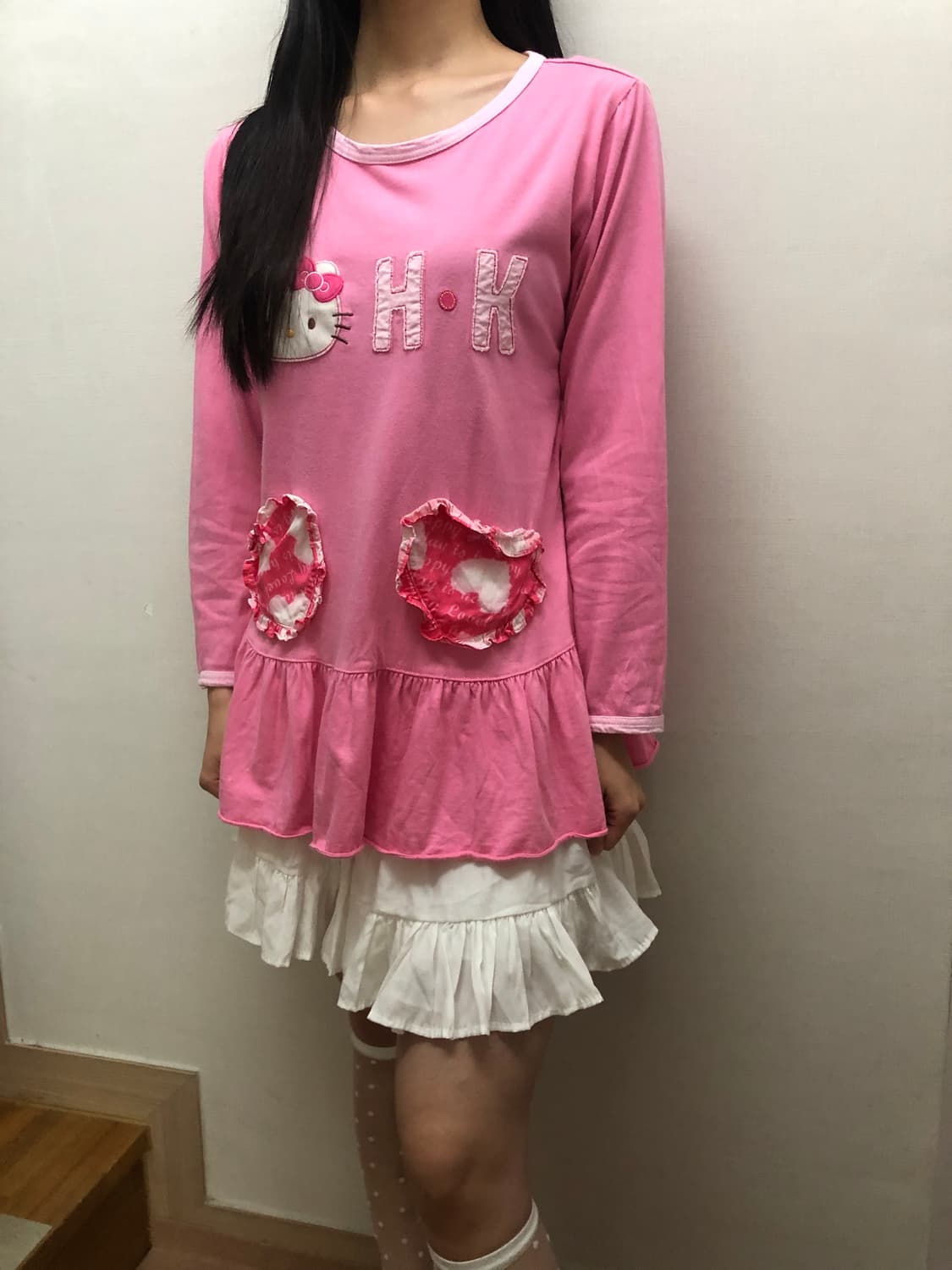 빈티지 핑크 헬로키티 프릴 티셔츠 상품이미지6