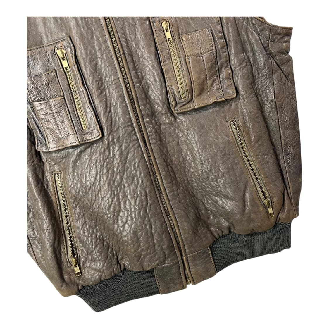 [Echtes leder] 리얼레더 집업 베스트 상품이미지4