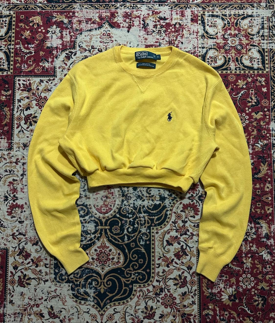 폴로 옐로우 크롭 니트 상품이미지1