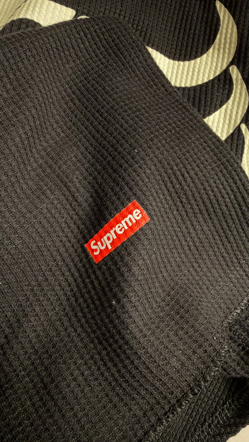 [XL > 2XL 교환가능] 슈프림 헤인즈 본즈 써멀 크루 블랙 25FW 상품이미지3