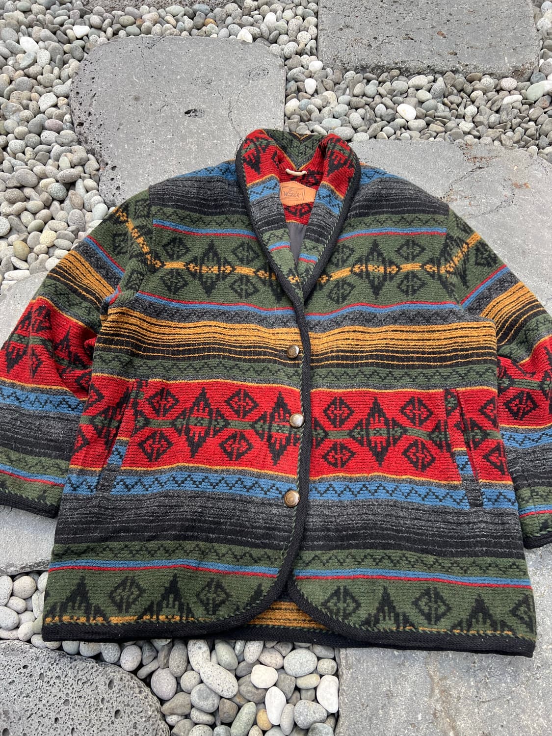 80s WOORICH NAVAJO NATIVE AZTEC 나바호울자켓 상품이미지4
