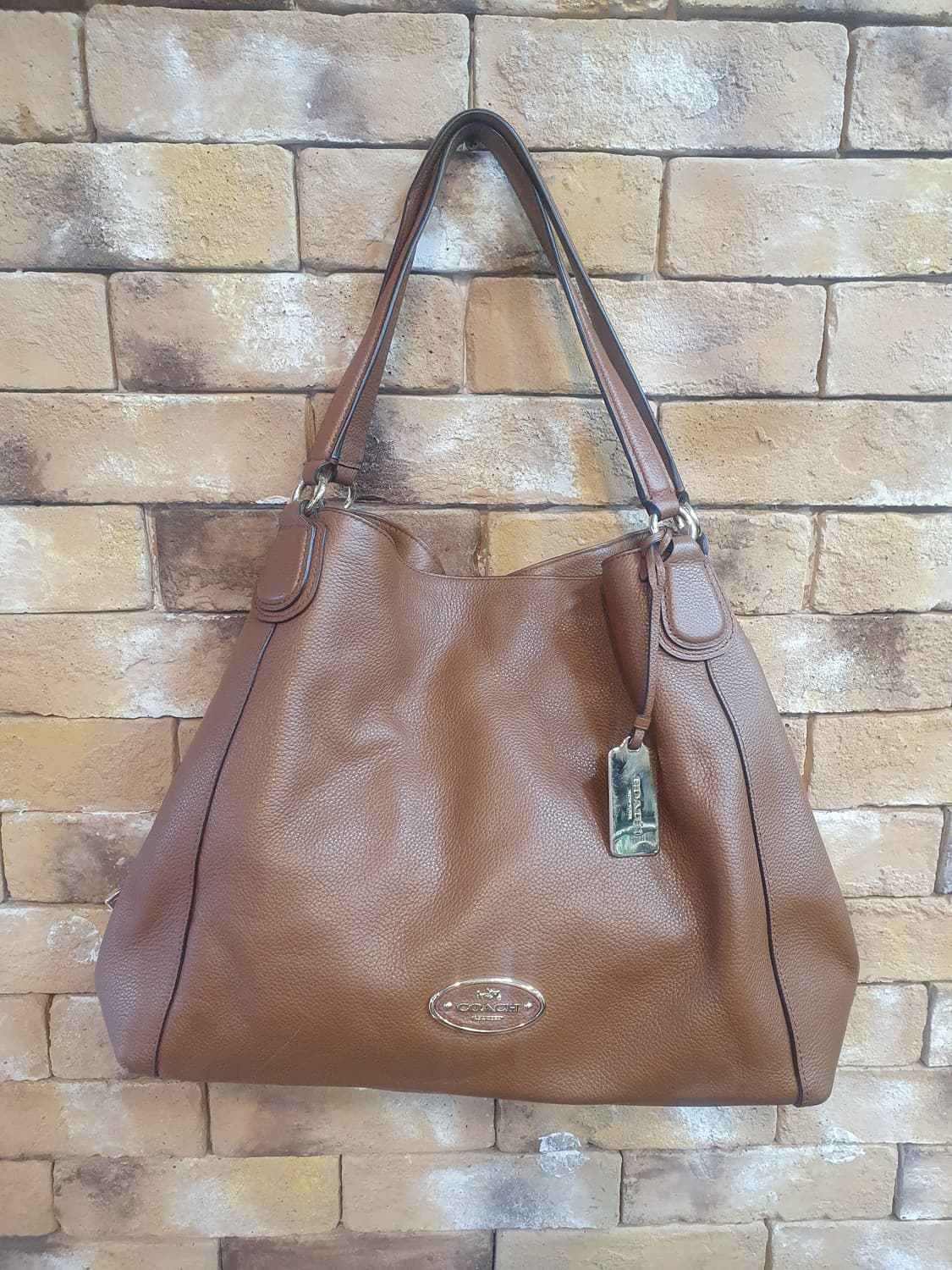 코치 브라운 가죽 숄더백 상품이미지1