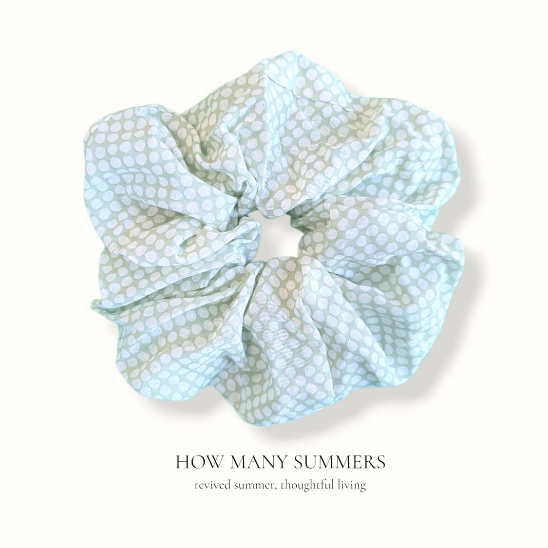 Large 세이지 그린 도트 헤어스크런치 hair scrunchie 곱창 상품이미지1