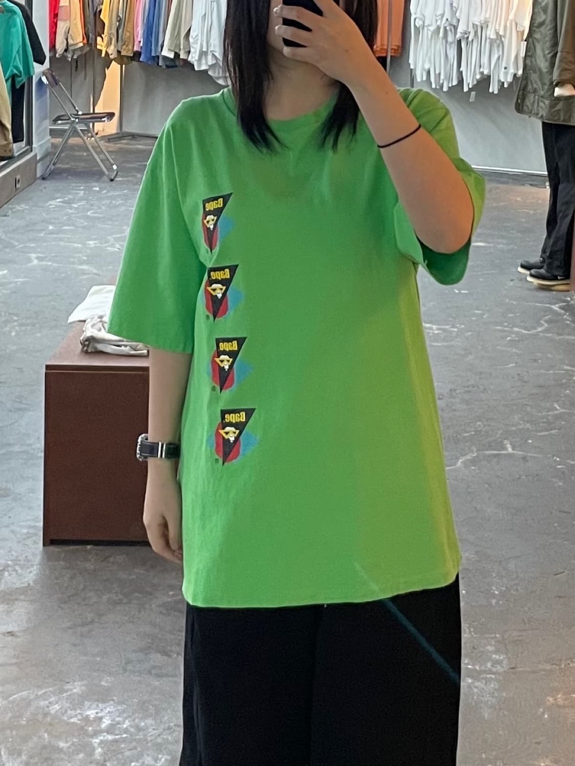 베이프 올드스쿨 그린 반팔 H1458 상품이미지1