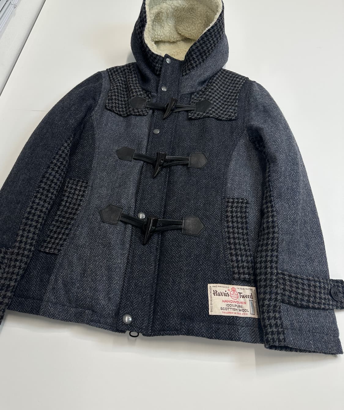 해리스트위드 더플 울 후드 코트  상품이미지2