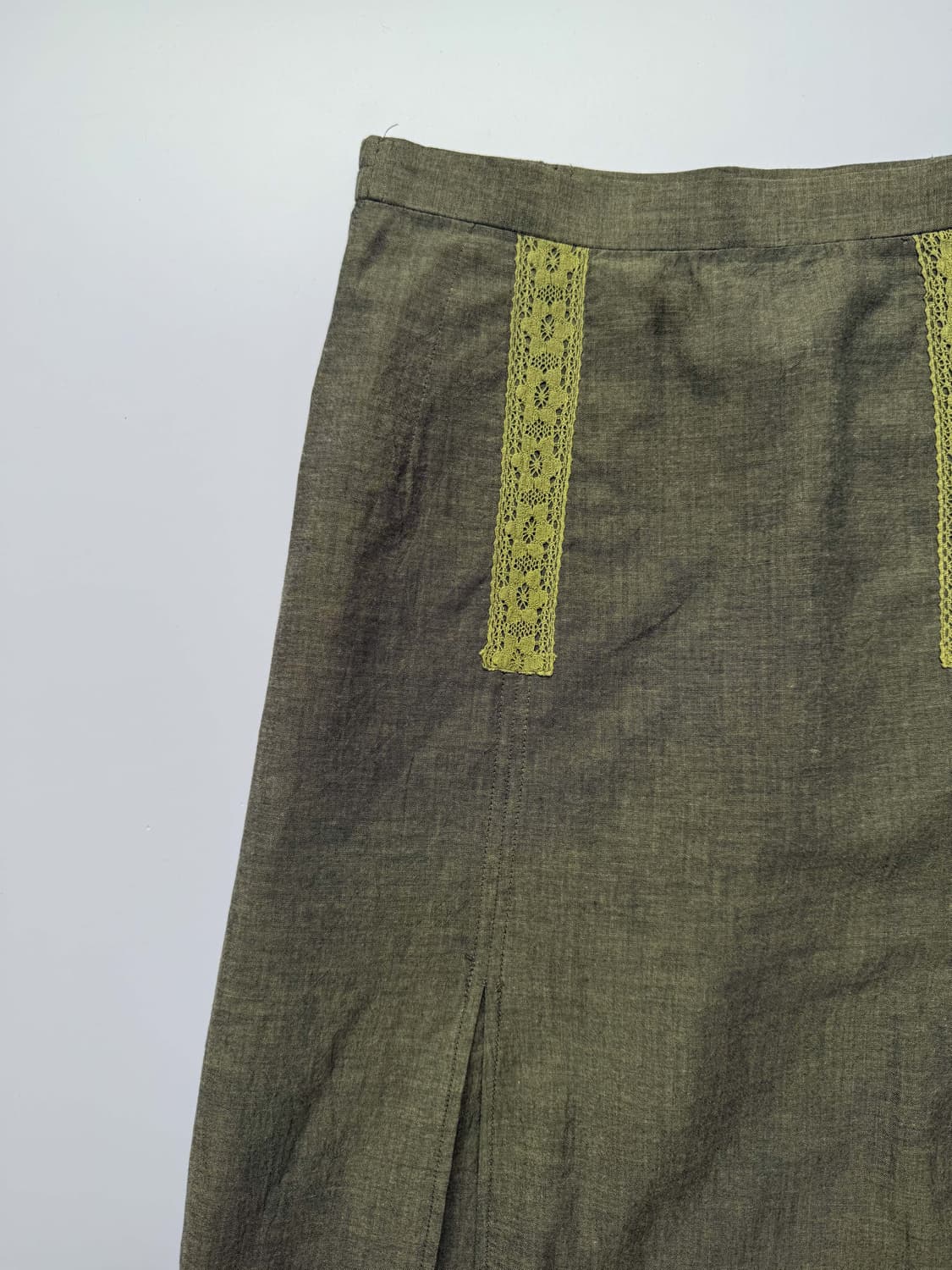 Khaki Embroidered Skirt 0199 상품이미지3