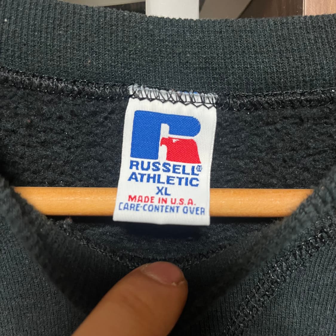 [XL] 90s USA 빈티지 러셀 스웻 블랙 상품이미지2