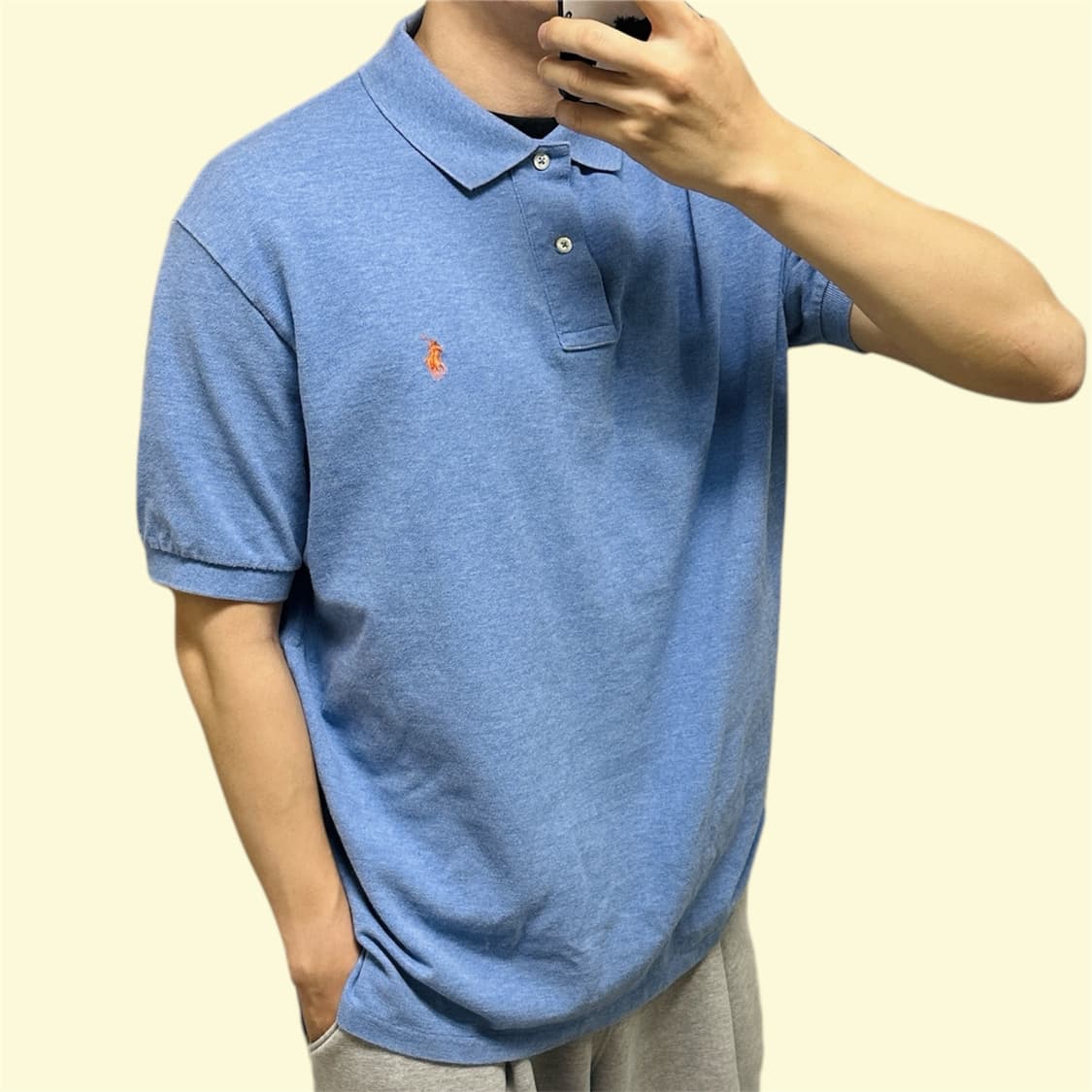 폴로 랄프 로렌 정품 반팔 카라티 스카이블루 XL 상품이미지1