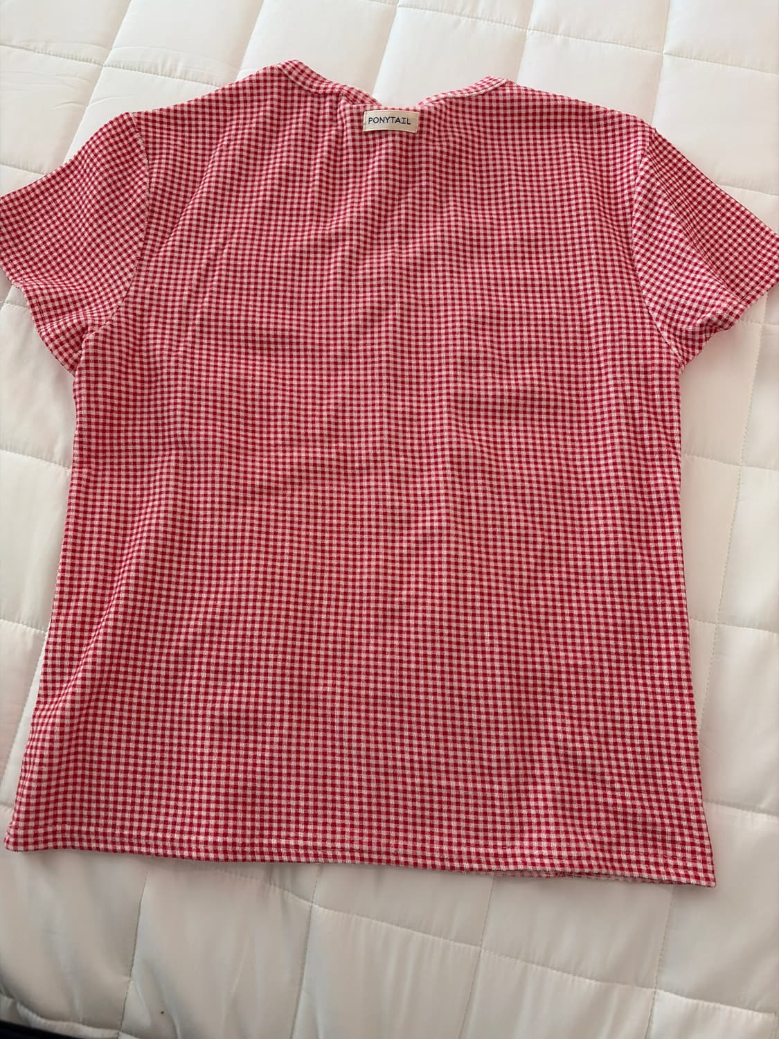 포니테일 체크티셔츠 상품이미지3